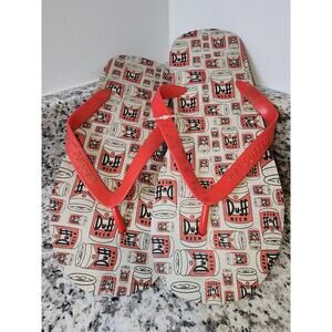 The Simpson's  Duff Beer Flip Flops Sandals Size M  11/12 W 13-14Rare
